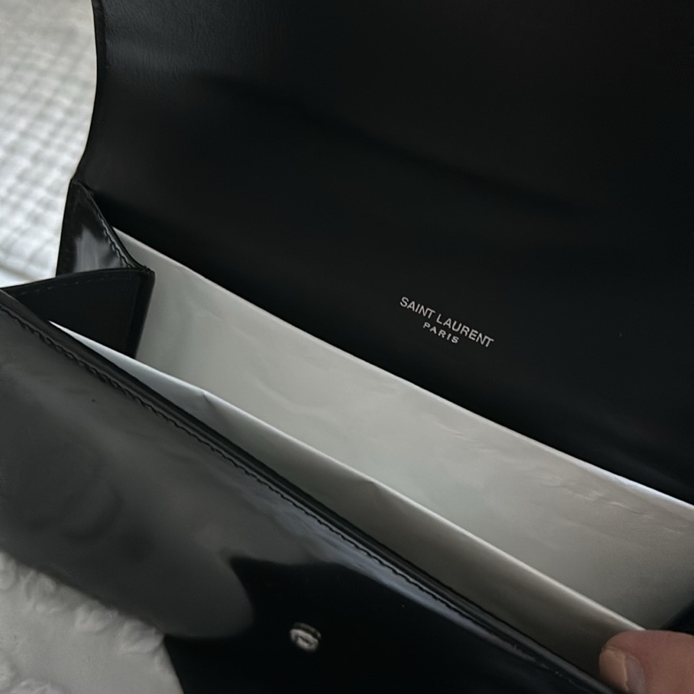 Saint Laurent Black Patent Leather Clutch - Picture 3 of 5